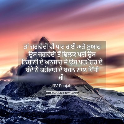 Picture 05 - 1 ਰਾਜਿਆਂ 13:5 PANIRV - ਤਾਂ ਜਗਵੇਦੀ ਵੀ ਪਾਟ - Bible Verse Picture