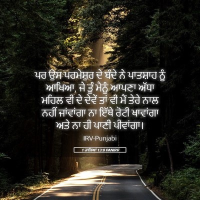 Picture 05 - 1 ਰਾਜਿਆਂ 13:8 PANIRV - ਪਰ ਉਸ ਪਰਮੇਸ਼ੁਰ ਦੇ - Bible Verse Picture