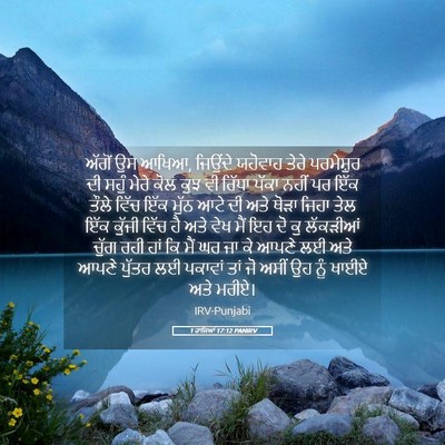 Picture 05 - 1 ਰਾਜਿਆਂ 17:12 PANIRV - ਅੱਗੋਂ ਉਸ ਆਖਿਆ, - Bible Verse Picture