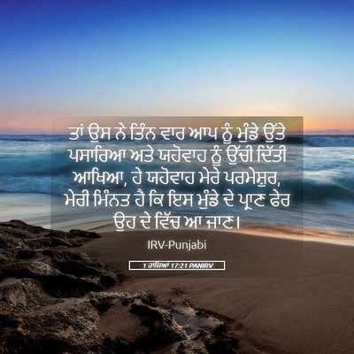 Picture 05 - 1 ਰਾਜਿਆਂ 17:21 PANIRV - ਤਾਂ ਉਸ ਨੇ ਤਿੰਨ ਵਾਰ - Bible Verse Picture