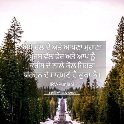 Picture 05 - 1 ਰਾਜਿਆਂ 17:3 PANIRV - ਐਥੋਂ ਚੱਲ ਦੇ ਅਤੇ - Bible Verse Picture