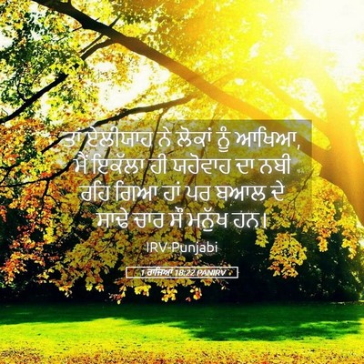 Picture 05 - 1 ਰਾਜਿਆਂ 18:22 PANIRV - ਤਾਂ ਏਲੀਯਾਹ ਨੇ - Bible Verse Picture