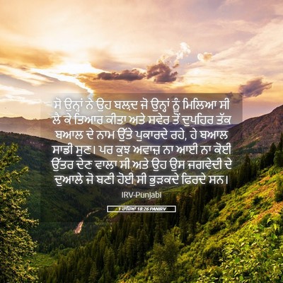 Picture 05 - 1 ਰਾਜਿਆਂ 18:26 PANIRV - ਸੋ ਉਨ੍ਹਾਂ ਨੇ ਉਹ - Bible Verse Picture