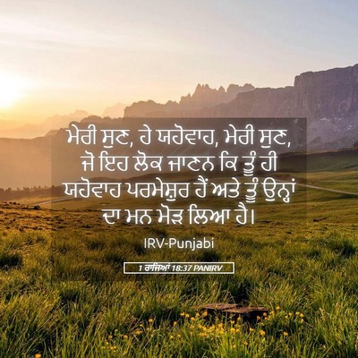 Picture 05 - 1 ਰਾਜਿਆਂ 18:37 PANIRV - ਮੇਰੀ ਸੁਣ, ਹੇ - Bible Verse Picture