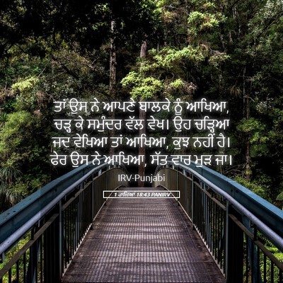 Picture 05 - 1 ਰਾਜਿਆਂ 18:43 PANIRV - ਤਾਂ ਉਸ ਨੇ ਆਪਣੇ - Bible Verse Picture