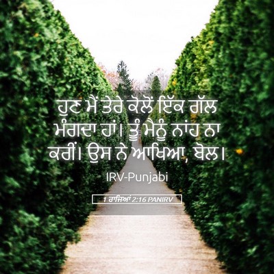 Picture 05 - 1 ਰਾਜਿਆਂ 2:16 PANIRV - ਹੁਣ ਮੈਂ ਤੇਰੇ ਕੋਲੋਂ - Bible Verse Picture