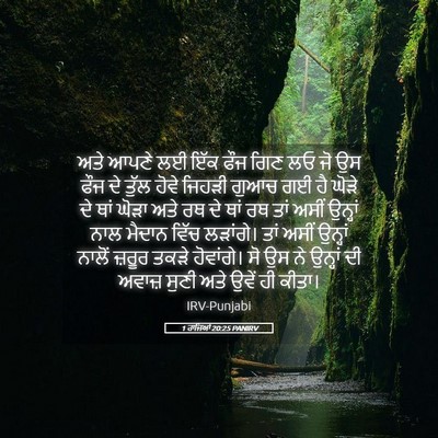 Picture 05 - 1 ਰਾਜਿਆਂ 20:25 PANIRV - ਅਤੇ ਆਪਣੇ ਲਈ ਇੱਕ ਫੌਜ - Bible Verse Picture