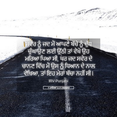 Picture 05 - 1 ਰਾਜਿਆਂ 3:21 PANIRV - ਸਵੇਰ ਨੂੰ ਜਦ ਮੈਂ - Bible Verse Picture