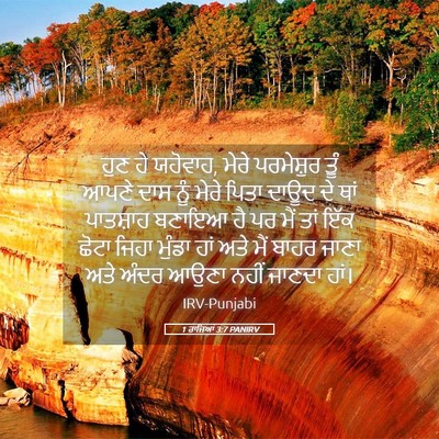 Picture 05 - 1 ਰਾਜਿਆਂ 3:7 PANIRV - ਹੁਣ ਹੇ ਯਹੋਵਾਹ, ਮੇਰੇ - Bible Verse Picture