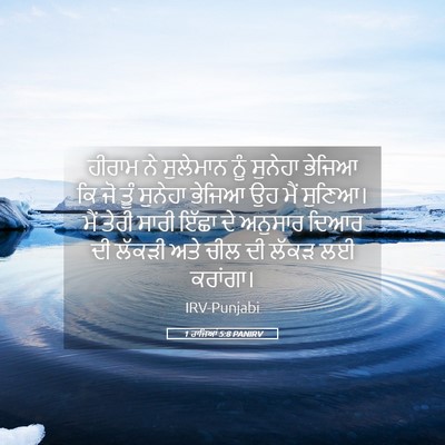Picture 05 - 1 ਰਾਜਿਆਂ 5:8 PANIRV - ਹੀਰਾਮ ਨੇ ਸੁਲੇਮਾਨ - Bible Verse Picture