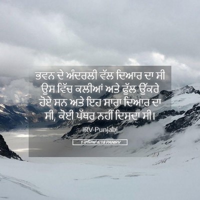 Picture 05 - 1 ਰਾਜਿਆਂ 6:18 PANIRV - ਭਵਨ ਦੇ ਅੰਦਰਲੀ ਵੱਲ - Bible Verse Picture