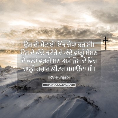 Picture 05 - 1 ਰਾਜਿਆਂ 7:26 PANIRV - ਉਸ ਦੀ ਮੋਟਾਈ ਇੱਕ - Bible Verse Picture