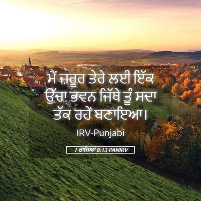 Picture 05 - 1 ਰਾਜਿਆਂ 8:13 PANIRV - ਮੈਂ ਜ਼ਰੂਰ ਤੇਰੇ ਲਈ - Bible Verse Picture