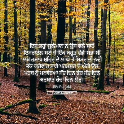 Picture 05 - 1 ਰਾਜਿਆਂ 8:65 PANIRV - ਇਸ ਤਰ੍ਹਾਂ ਸੁਲੇਮਾਨ - Bible Verse Picture