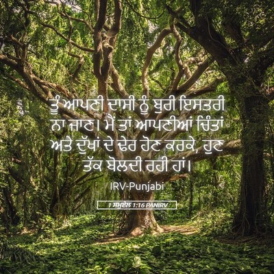 Picture 05 - 1 ਸਮੂਏਲ 1:16 PANIRV - ਤੂੰ ਆਪਣੀ ਦਾਸੀ ਨੂੰ - Bible Verse Picture