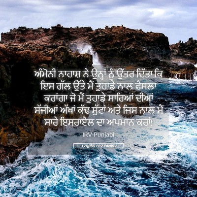 Picture 05 - 1 ਸਮੂਏਲ 11:2 PANIRV - ਅੰਮੋਨੀ ਨਾਹਾਸ਼ ਨੇ - Bible Verse Picture