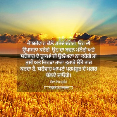Picture 05 - 1 ਸਮੂਏਲ 12:14 PANIRV - ਜੇ ਯਹੋਵਾਹ ਕੋਲੋਂ - Bible Verse Picture