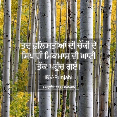 Picture 05 - 1 ਸਮੂਏਲ 13:23 PANIRV - ਤਦ ਫ਼ਲਿਸਤੀਆਂ ਦੀ - Bible Verse Picture