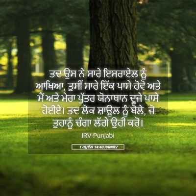 Picture 05 - 1 ਸਮੂਏਲ 14:40 PANIRV - ਤਦ ਉਸ ਨੇ ਸਾਰੇ - Bible Verse Picture