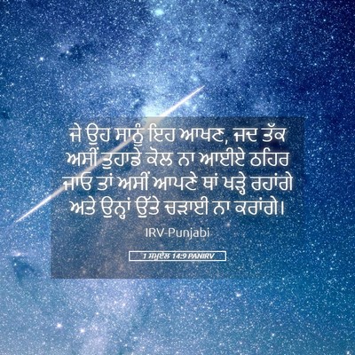 Picture 05 - 1 ਸਮੂਏਲ 14:9 PANIRV - ਜੇ ਉਹ ਸਾਨੂੰ ਇਹ ਆਖਣ, - Bible Verse Picture