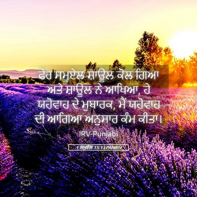Picture 05 - 1 ਸਮੂਏਲ 15:13 PANIRV - ਫੇਰ ਸਮੂਏਲ ਸ਼ਾਊਲ - Bible Verse Picture