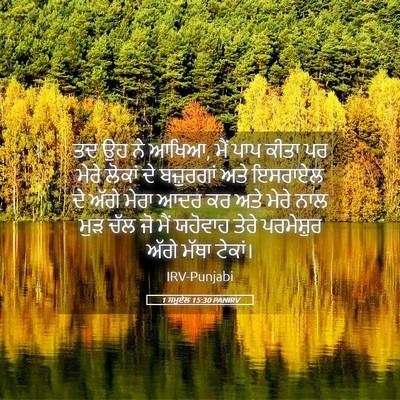 Picture 05 - 1 ਸਮੂਏਲ 15:30 PANIRV - ਤਦ ਉਹ ਨੇ ਆਖਿਆ, ਮੈਂ - Bible Verse Picture
