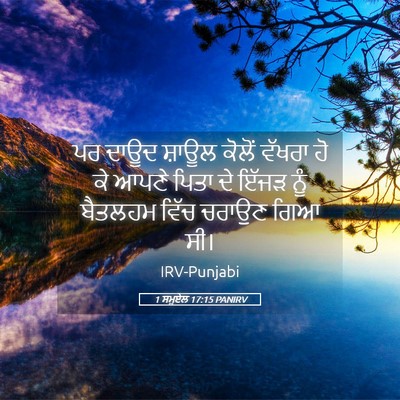 Picture 05 - 1 ਸਮੂਏਲ 17:15 PANIRV - ਪਰ ਦਾਊਦ ਸ਼ਾਊਲ - Bible Verse Picture