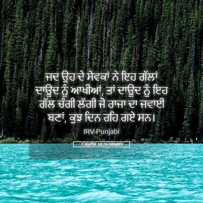 Picture 05 - 1 ਸਮੂਏਲ 18:26 PANIRV - ਜਦ ਉਹ ਦੇ ਸੇਵਕਾਂ ਨੇ - Bible Verse Picture