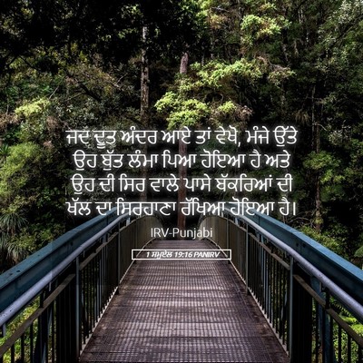 Picture 05 - 1 ਸਮੂਏਲ 19:16 PANIRV - ਜਦ ਦੂਤ ਅੰਦਰ ਆਏ ਤਾਂ - Bible Verse Picture