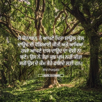 Picture 05 - 1 ਸਮੂਏਲ 19:4 PANIRV - ਸੋ ਯੋਨਾਥਾਨ ਨੇ ਆਪਣੇ - Bible Verse Picture