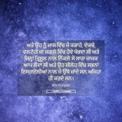 Picture 05 - 1 ਸਮੂਏਲ 2:14 PANIRV - ਅਤੇ ਉਹ ਨੂੰ ਮਾਸ ਵਿੱਚ - Bible Verse Picture