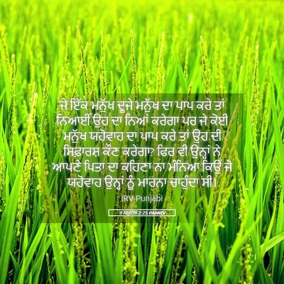 Picture 05 - 1 ਸਮੂਏਲ 2:25 PANIRV - ਜੇ ਇੱਕ ਮਨੁੱਖ ਦੂਜੇ - Bible Verse Picture