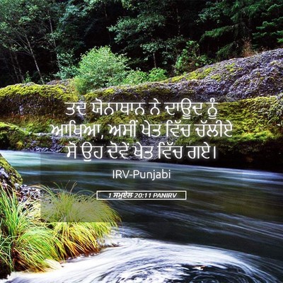 Picture 05 - 1 ਸਮੂਏਲ 20:11 PANIRV - ਤਦ ਯੋਨਾਥਾਨ ਨੇ ਦਾਊਦ - Bible Verse Picture