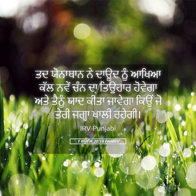 Picture 05 - 1 ਸਮੂਏਲ 20:18 PANIRV - ਤਦ ਯੋਨਾਥਾਨ ਨੇ ਦਾਊਦ - Bible Verse Picture
