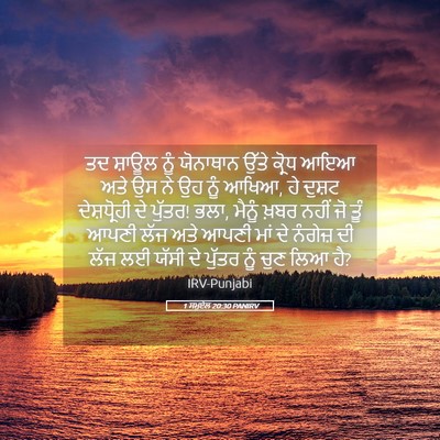 Picture 05 - 1 ਸਮੂਏਲ 20:30 PANIRV - ਤਦ ਸ਼ਾਊਲ ਨੂੰ - Bible Verse Picture