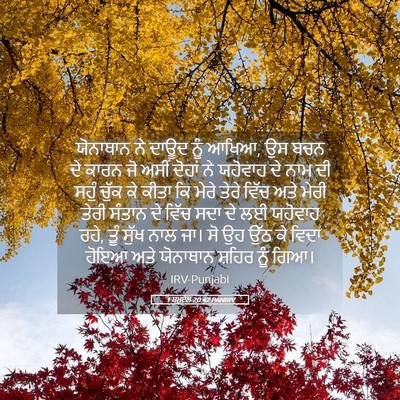 Picture 05 - 1 ਸਮੂਏਲ 20:42 PANIRV - ਯੋਨਾਥਾਨ ਨੇ ਦਾਊਦ - Bible Verse Picture