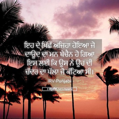 Picture 05 - 1 ਸਮੂਏਲ 24:5 PANIRV - ਇਹ ਦੇ ਪਿੱਛੋਂ ਅਜਿਹਾ - Bible Verse Picture