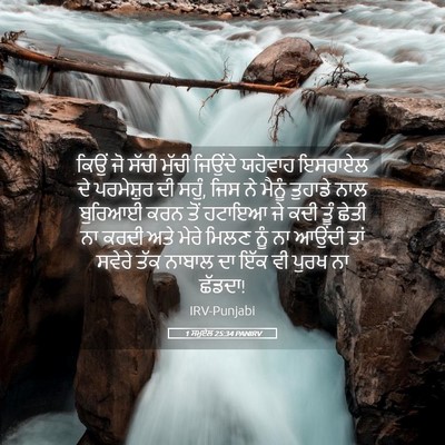 Picture 05 - 1 ਸਮੂਏਲ 25:34 PANIRV - ਕਿਉਂ ਜੋ ਸੱਚੀ ਮੁੱਚੀ - Bible Verse Picture