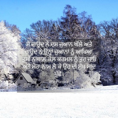 Picture 05 - 1 ਸਮੂਏਲ 25:5 PANIRV - ਸੋ ਦਾਊਦ ਨੇ ਦਸ ਜੁਆਨ - Bible Verse Picture