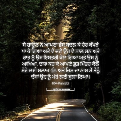 Picture 05 - 1 ਸਮੂਏਲ 28:8 PANIRV - ਸੋ ਸ਼ਾਊਲ ਨੇ ਆਪਣਾ - Bible Verse Picture