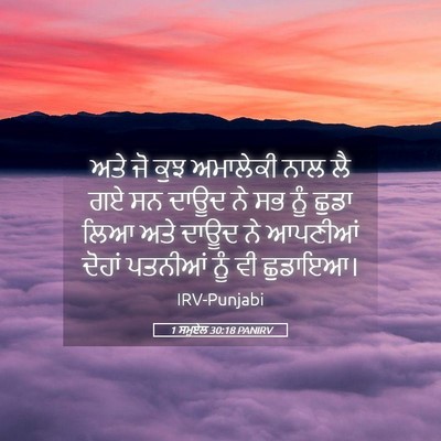 Picture 05 - 1 ਸਮੂਏਲ 30:18 PANIRV - ਅਤੇ ਜੋ ਕੁਝ ਅਮਾਲੇਕੀ - Bible Verse Picture