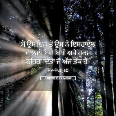 Picture 05 - 1 ਸਮੂਏਲ 30:25 PANIRV - ਸੋ ਉਸ ਦਿਨ ਤੋਂ ਉਸ ਨੇ - Bible Verse Picture