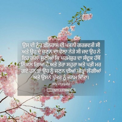 Picture 05 - 1 ਸਮੂਏਲ 4:19 PANIRV - ਉਸ ਦੀ ਨੂੰਹ ਫ਼ੀਨਹਾਸ - Bible Verse Picture