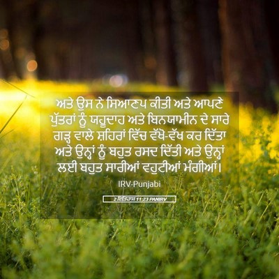 Picture 05 - 2 ਇਤਿਹਾਸ 11:23 PANIRV - ਅਤੇ ਉਸ ਨੇ ਸਿਆਣਪ - Bible Verse Picture