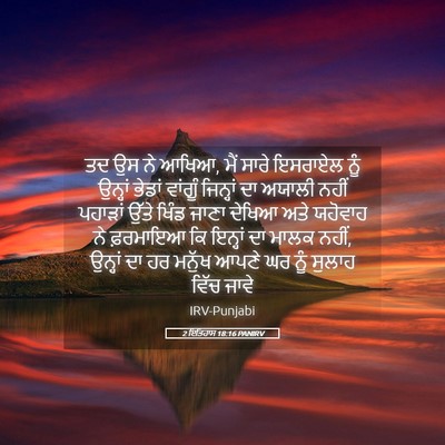 Picture 05 - 2 ਇਤਿਹਾਸ 18:16 PANIRV - ਤਦ ਉਸ ਨੇ ਆਖਿਆ, ਮੈਂ - Bible Verse Picture