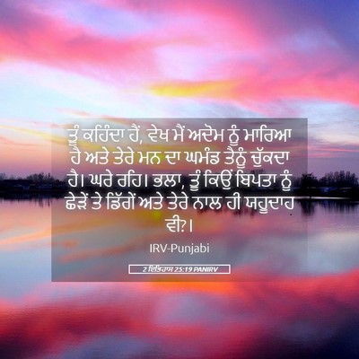 Picture 05 - 2 ਇਤਿਹਾਸ 25:19 PANIRV - ਤੂੰ ਕਹਿੰਦਾ ਹੈਂ, ਵੇਖ - Bible Verse Picture