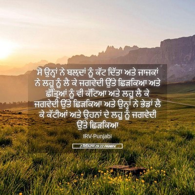 Picture 05 - 2 ਇਤਿਹਾਸ 29:22 PANIRV - ਸੋ ਉਨ੍ਹਾਂ ਨੇ - Bible Verse Picture