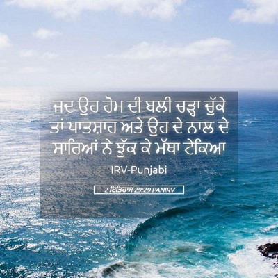 Picture 05 - 2 ਇਤਿਹਾਸ 29:29 PANIRV - ਜਦ ਉਹ ਹੋਮ ਦੀ ਬਲੀ - Bible Verse Picture
