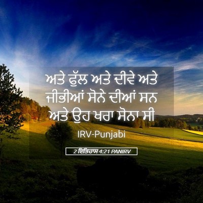 Picture 05 - 2 ਇਤਿਹਾਸ 4:21 PANIRV - ਅਤੇ ਫੁੱਲ ਅਤੇ ਦੀਵੇ - Bible Verse Picture