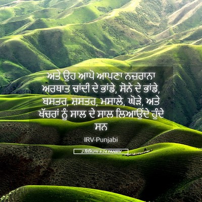 Picture 05 - 2 ਇਤਿਹਾਸ 9:24 PANIRV - ਅਤੇ ਉਹ ਆਪੋ ਆਪਣਾ - Bible Verse Picture